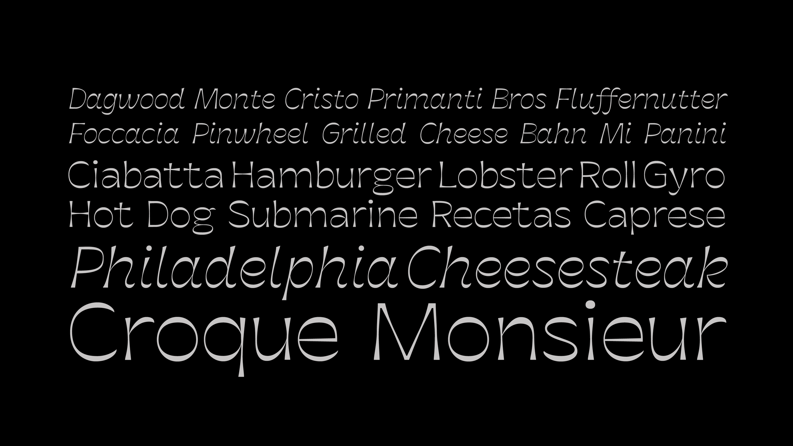 Text set in Lettuce Italic, Lettuce Regular